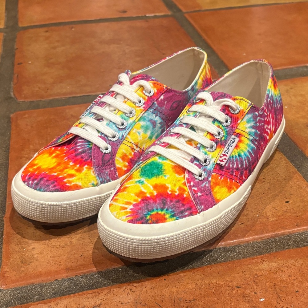 Superga Tie-Dye Canvas Sneakers - Rainbow, Women’s Size EU39 (US 8/8.5)